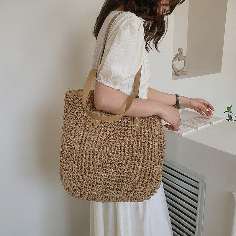 Woven Straw Tote Bag