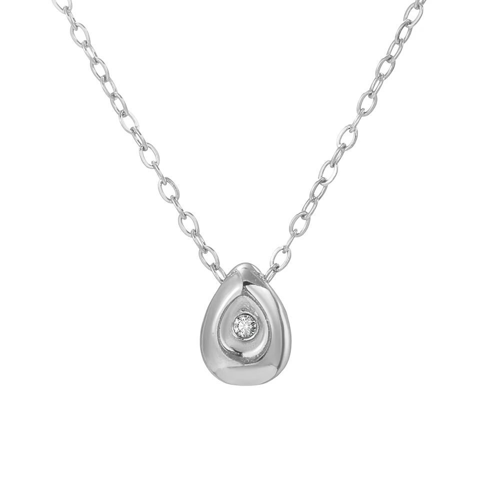 Stainless Steel Teardrop Pendant Necklace