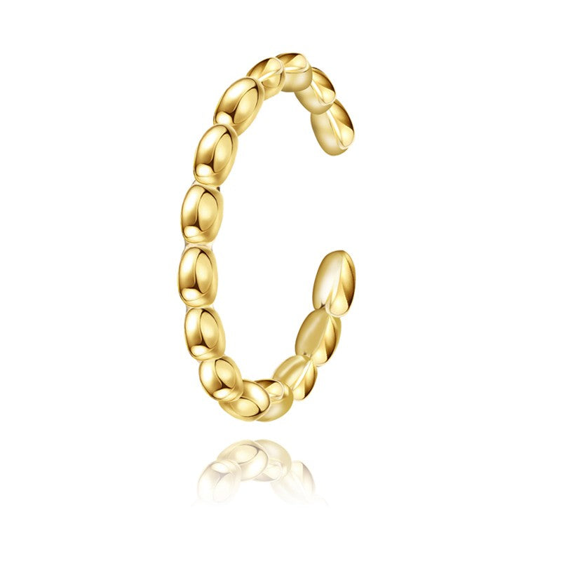 Gold Stainless Steel Beaded Ring