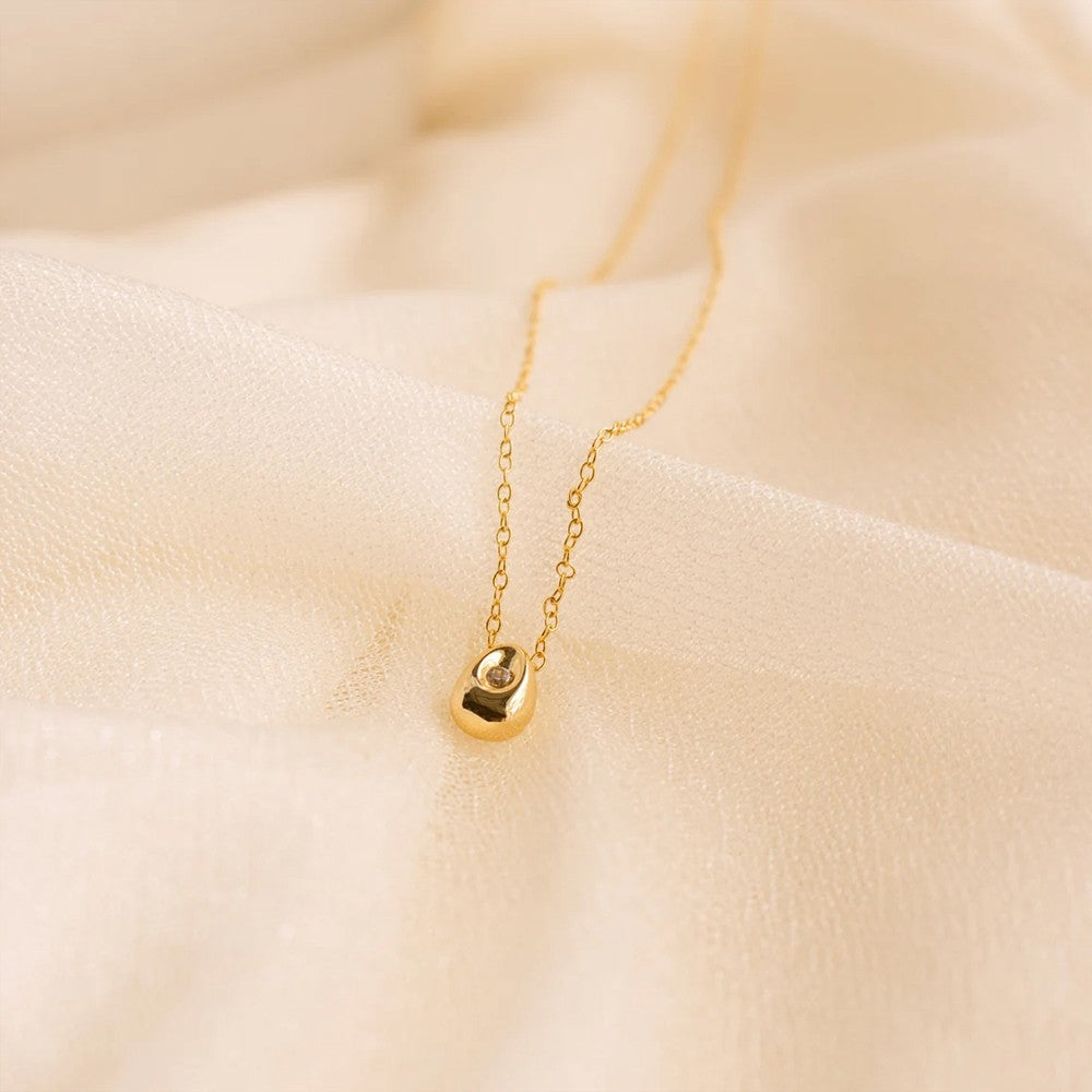 Stainless Steel Teardrop Pendant Necklace